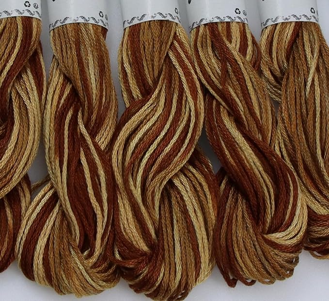 KCS Big skeins of 25 Meters Size 25 Color Variegated Cross Stitch Stranded Threads,6 skeins,105