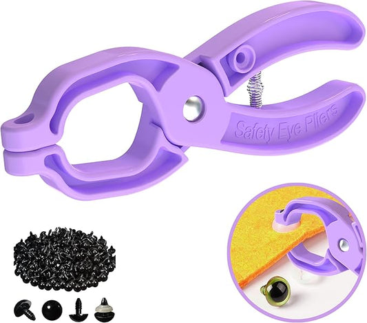 GEOCCI Safety Eye Tool Auxiliary Tool for Attaching Safety Eyes for Crocheting Safety Eyes Crochet Tools for Amigurumi Crochet & Stuffed Animal Eyes Making Supplies Tool（Purple）