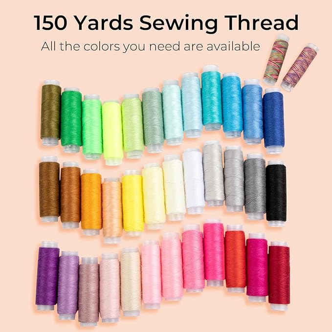 Sewing Kit for Adults, Upgraded Beginner Sewing Kit with 230pcs Sewing Accessories, Hand Needle and Thread Kit with Buttons, Portable Travel Sewing Kit for Home, Emergency, Sewing Machine, Gifting