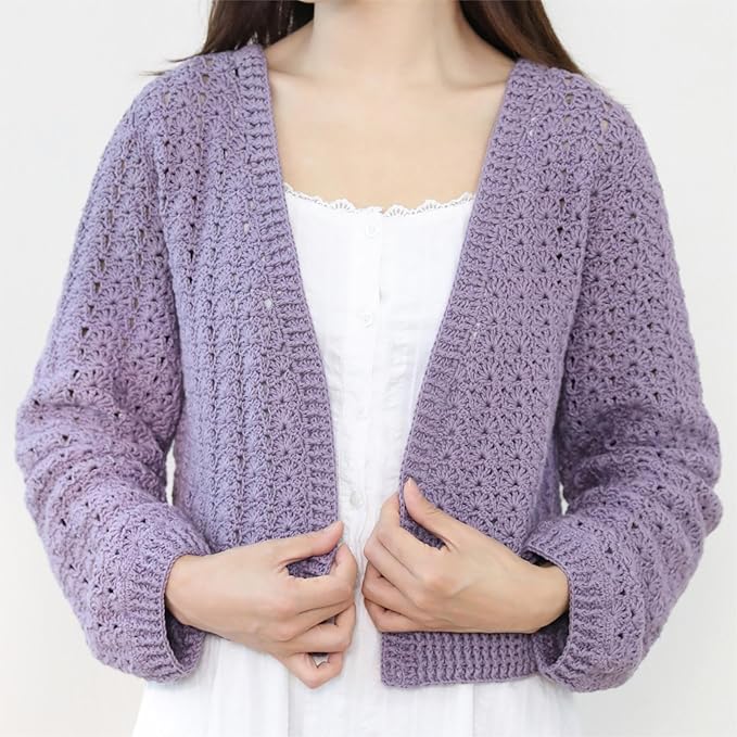 Fine Weight Knitted and Crocheted Cotton Yarn, 100% Long Staple Cotton Yarn, Baby Sports, 2 Packages of 100g/3.52oz (Per Skein 50g/162yards)-Twilight Purple