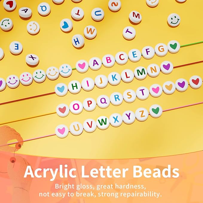 ARTDOT 800 Pieces Assortment Letter Beads for Friendship Bracelets Making Kit, 28 Styles Jewelry Making Supplies Alphabet Beads Set Preppy Crafts Art