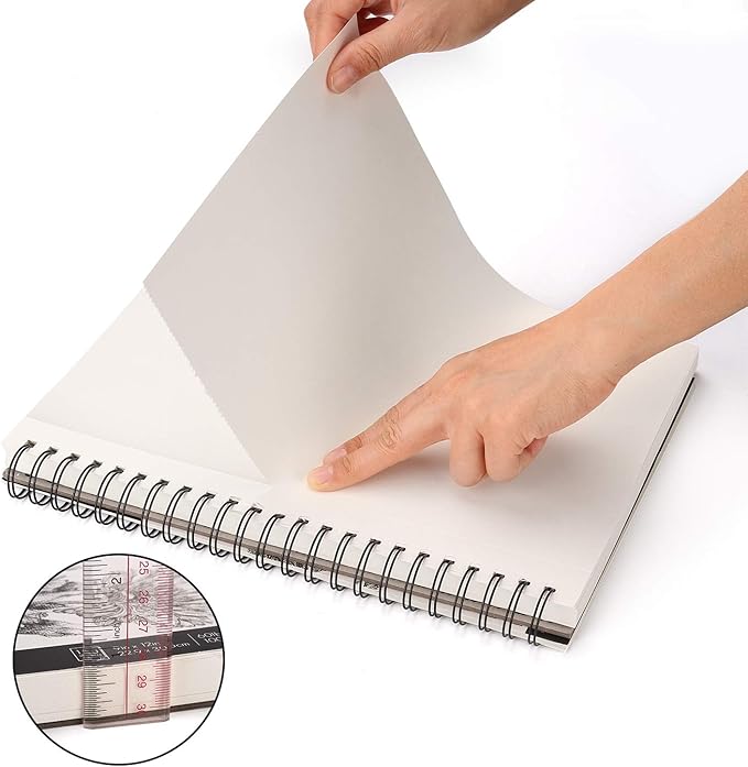 AGPTEK Sketch Book, Art Sketch Book 9''X12, 2 Packs (68lb/100g), Spiral Bound with Easy-to-Remove Pages, Great for Artists, Writers & Illustrators