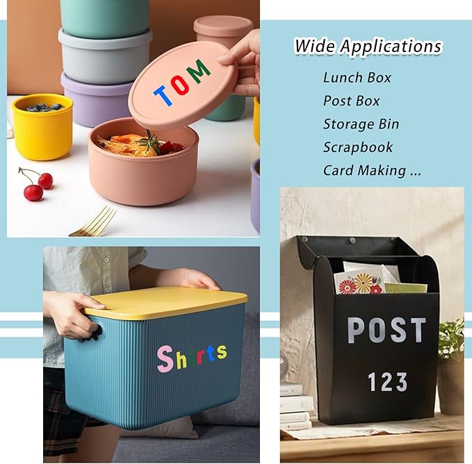 3456 Pcs 36 Sheets Colorful Alphabet Stickers Pad, 9 Colors Self Adhesive Letter Number Stickers Vinyl Waterproof Decals for Mailbox Gift Decoration Door Classroom Decor DIY Crafts