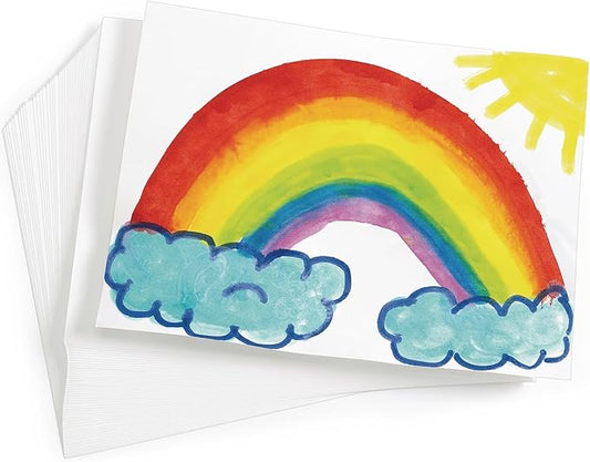 colorations art paper, 9" x 12" painting & craft paper, finger paints, watercolor, tempera, drawing, art room & homeschool crafts 100 sheets