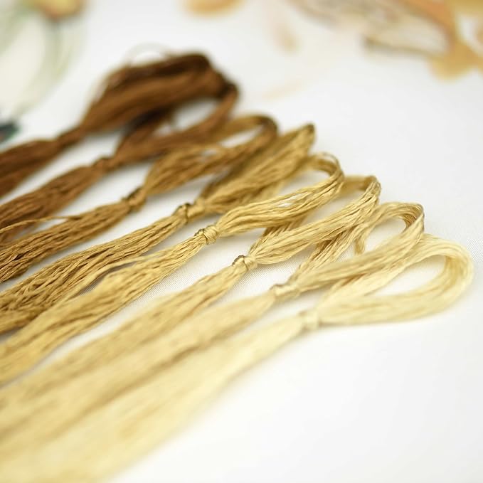 Natural 100% Silk Thread, Handmade Embroidery Thread Silk Floss 8 Colors 110m Each (54)