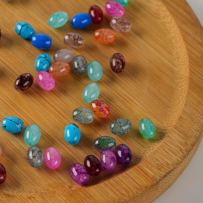 6x8mm Oval Glass Beads Kit - 1500+ Pcs Rice Beads for Jewelry Making, Bracelets, Necklaces DIY - Assorted Colors, Bead Bracelet Kit,Gifts for Teen Girls Crafts for Girls Ages 8-12