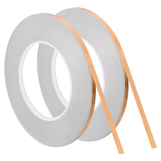 uxcell Metallic Tape, 0.19 in x 164 ft Self Adhesive Metalized Polyester Film Tape Waterproof Washi Tape for Walls Graphic Arts Gifts Wrapping Crafts Decoration, Brushed Rose Gold, 2 Pcs