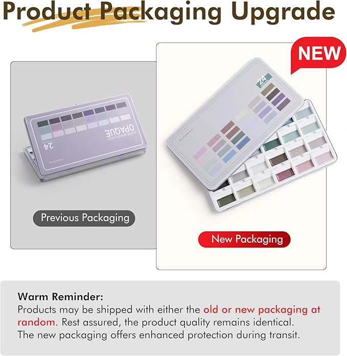 Fuumuui Watercolor Paint Set- 24-Color Opaque Semi-Moist Watercolor Paint, Gray Painting Sets Professional Art Supplies for Artists Adult Beginner Painters Amateur Hobbyists Painting