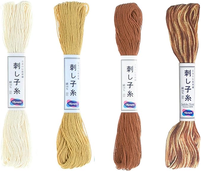 Olympus Sashiko Thread 20m Skein Color Bundles (Harvest: 94-02-03-05)