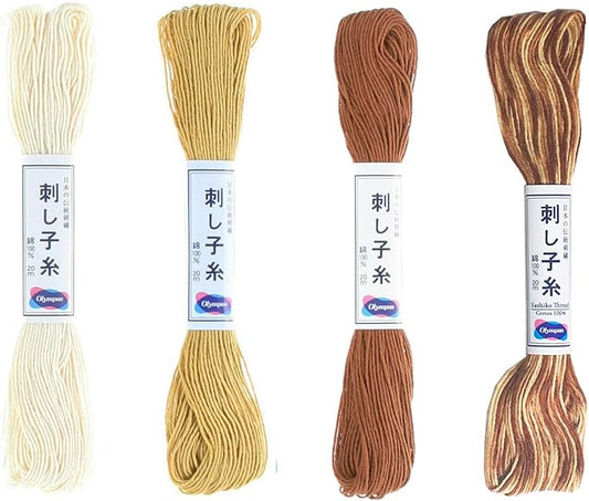Olympus Sashiko Thread 20m Skein Color Bundles (Harvest: 94-02-03-05)