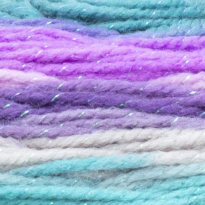(3 Pack) Lion Brand Yarn Mandala Sparkle Yarn, Aquila
