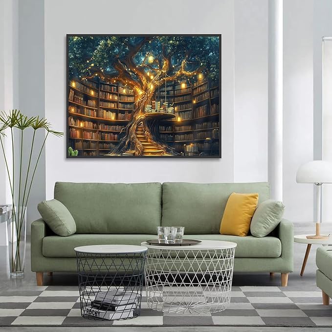ARPADAMO Square Diamond Art Kits for Adults-Tree of Life Square Drill Diamond Painting,Square Diamond Art,DIY Books Gem Art Kits for Adults and Crafts for Gifts and Home Wall Decor 12x16inch