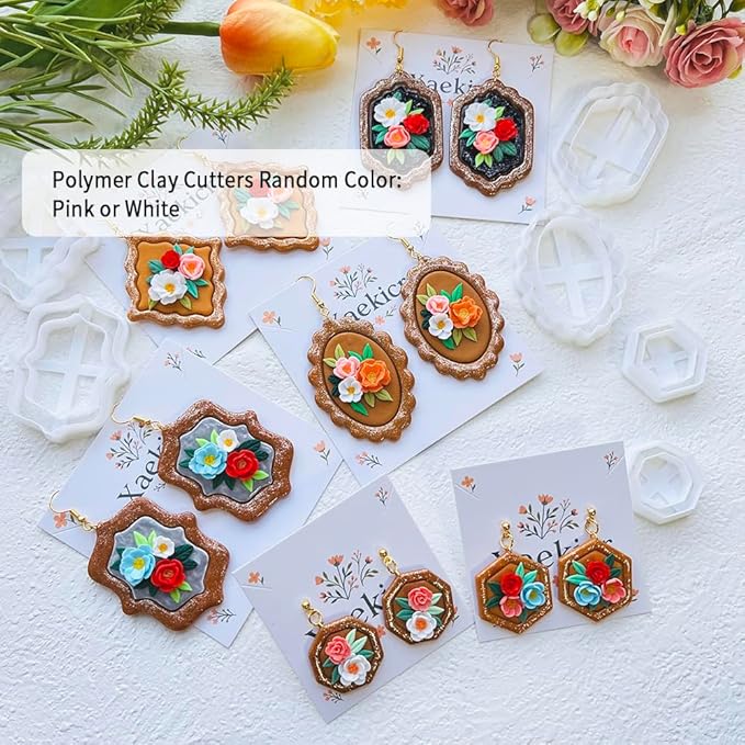 Baroque Style Polymer Clay Cutters Set, Decorative Frame Clay Cutters for Vintage Earrings, Polymer Clay Molds for Layered Designs, Clay Earring Cutters, Clay Tools for Crafting