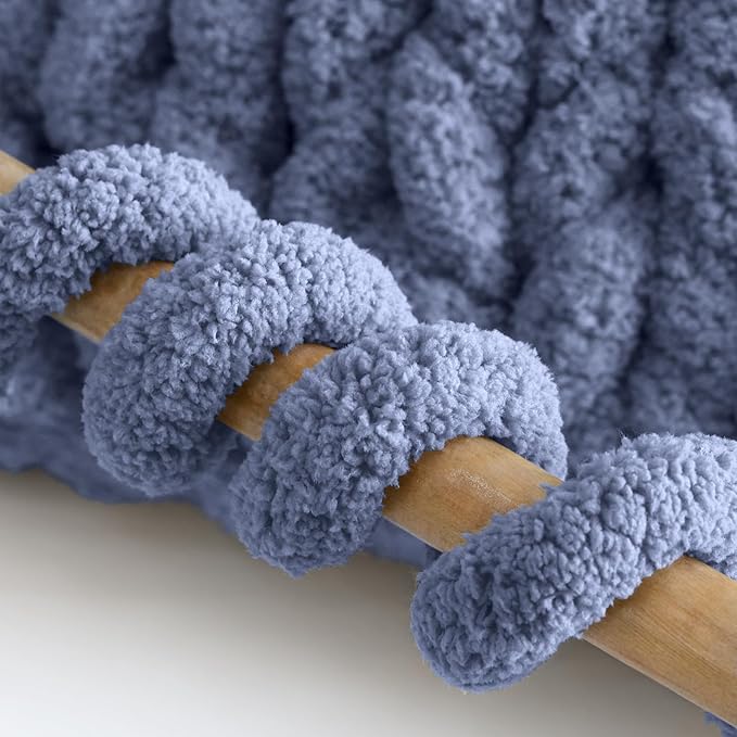 Jumbo Chenille Chunky Yarn for Crocheting - Super Bulky Fluffy Chunky Yarn for Hand Knitting - Extra Thick Soft Blanket Big Yarns 8 Jumbo Pack (27yds,8 oz Each Skein)