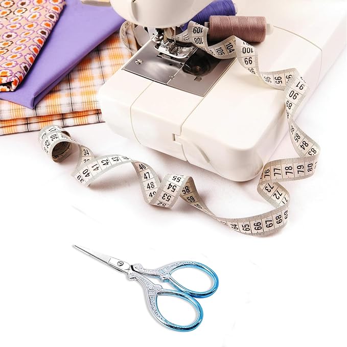 Small Sewing Scissors 3.6Inch Scissors with Leather Scissor Cover Stainless Steel Sharp Shears Dressmaker Shears Scissor for Needlework DIY Craft Thread Cutting Multi Purpose
