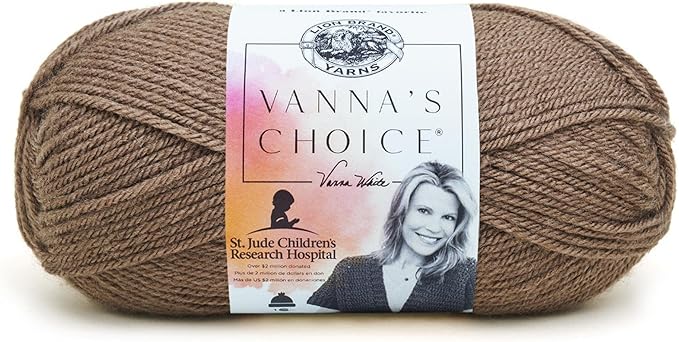 Lion Brand Yarn (1 Skein) Vanna's Choice Yarn, Taupe