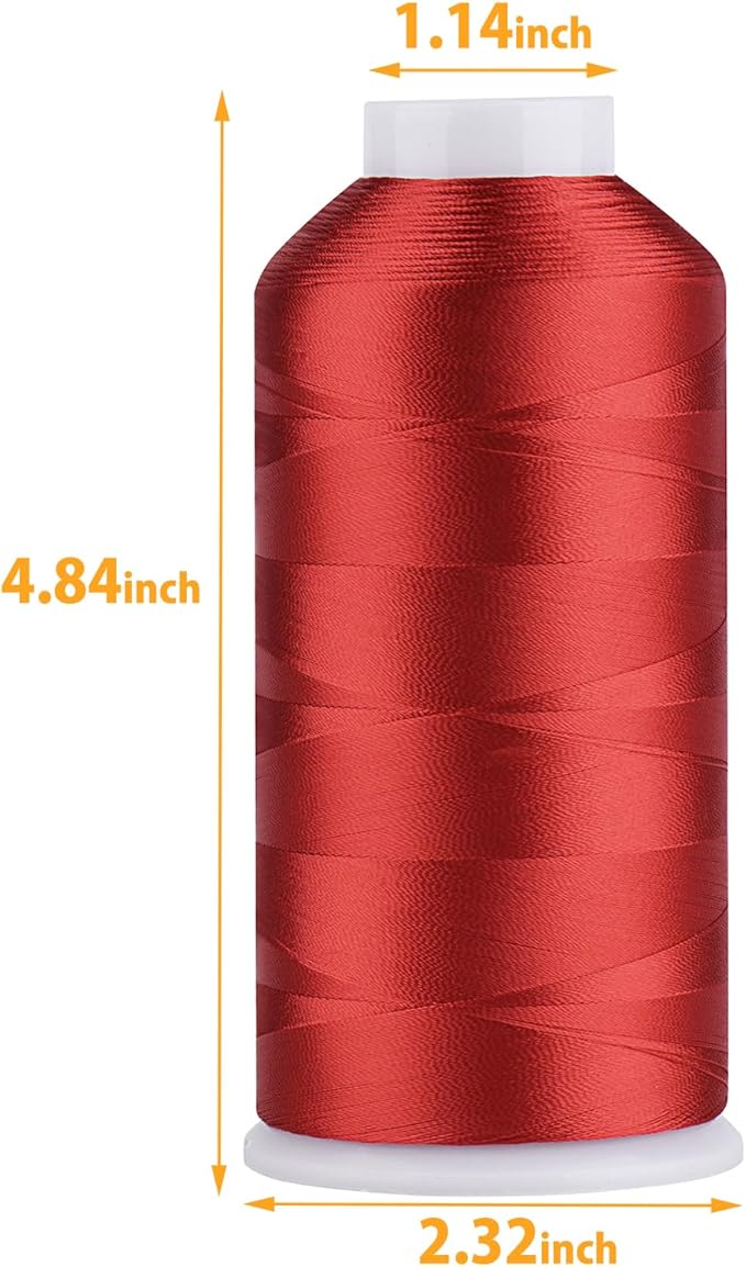Simthread Rayon Embroidery Thread 5500 Yards, 40wt 100% Rayon Viscose for Commercial and Domestic Machines - Red 1147