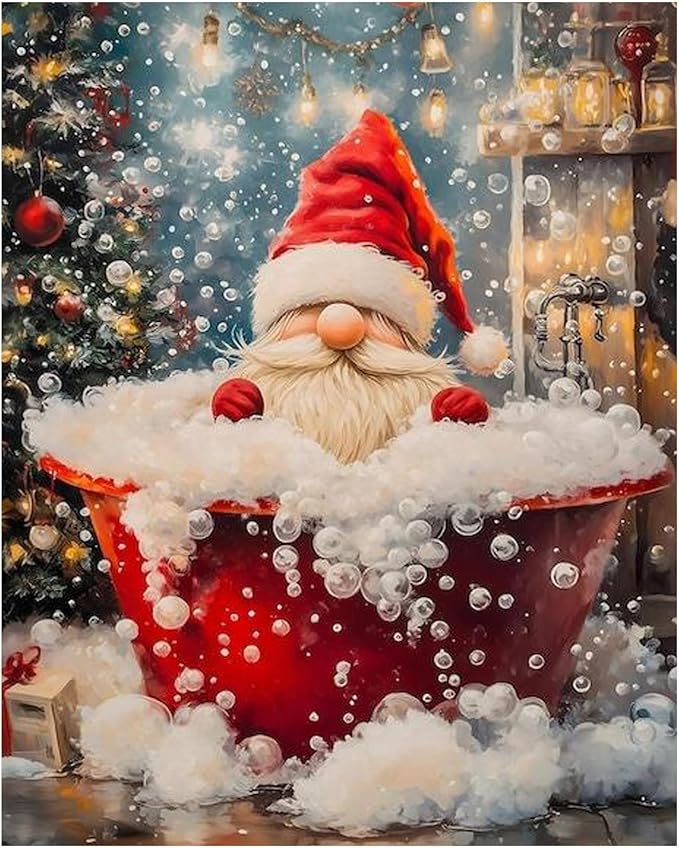 Christmas Gnome Paint by Number for Adults, Christmas Paint by Numbers Kit for Adults Beginners, Painting by Number DIY Crafts for Gift Home Decor 16x20 in