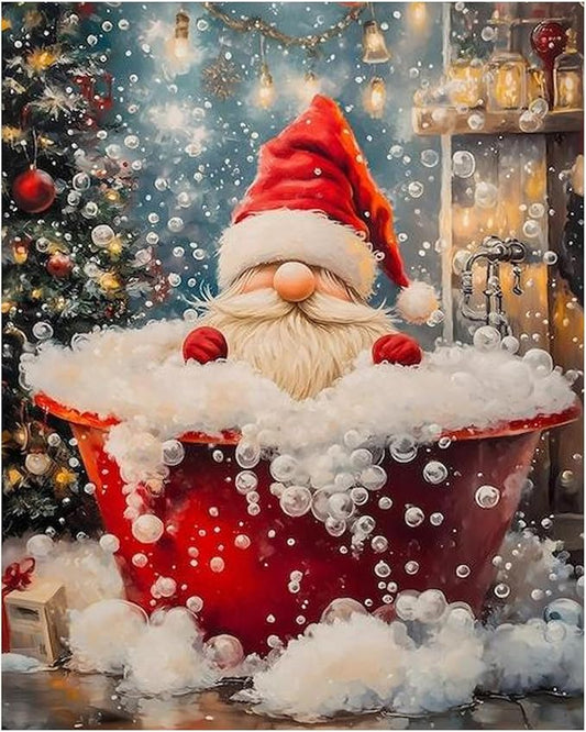 Christmas Gnome Paint by Number for Adults, Christmas Paint by Numbers Kit for Adults Beginners, Painting by Number DIY Crafts for Gift Home Decor 16x20 in