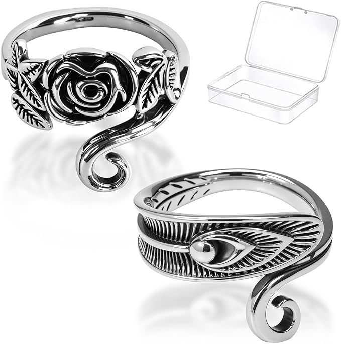 KYLELOVE Adjustable Crochet Tension Ring for Finger Yarn Guide Ring for Crocheting Knitting Accessories