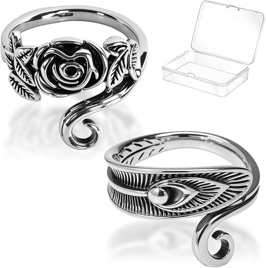 KYLELOVE Adjustable Crochet Tension Ring for Finger Yarn Guide Ring for Crocheting Knitting Accessories