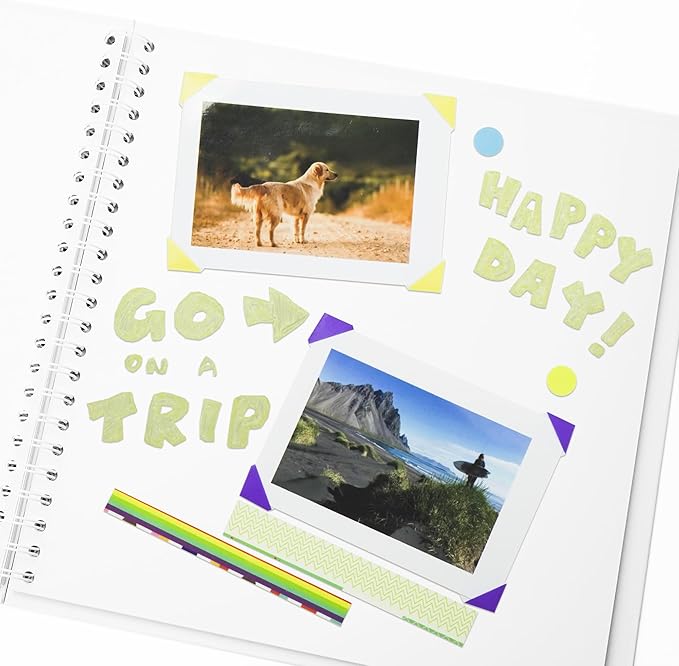 8 x 8 Inch DIY Scrapbook Photo Album Hardcover Kraft Blank Page Acid-Free 40 Pages (20 Sheets) Memory Book for Wedding Anniversaries Family Baby Memories Small Scrapbooking Projects, White