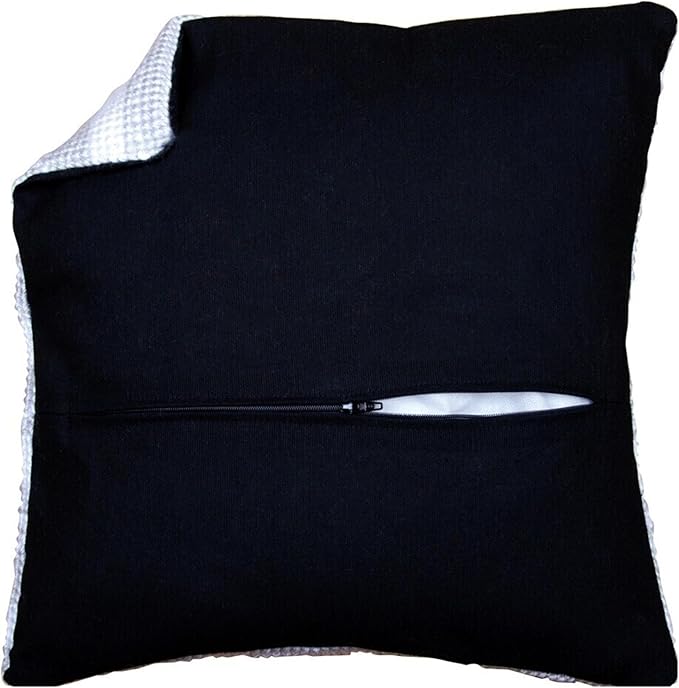 Thea Gouverneur Cushion Back Kit with Zipper - Black - for Any 16x16 Inch (40x40cm) Cushion- Cross Stitch Creations - Embroidery - Embroidery Kit for Adults - 23.5901