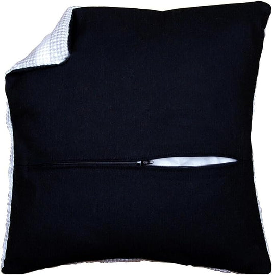 Thea Gouverneur Cushion Back Kit with Zipper - Black - for Any 16x16 Inch (40x40cm) Cushion- Cross Stitch Creations - Embroidery - Embroidery Kit for Adults - 23.5901