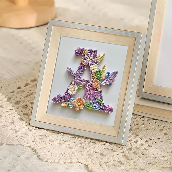 MVVMTOP Diamond Painting Kit, 5D DIY Letter A, Special Shape Crystal Artificial Diamond Art Partial Mosaic Handicraft for Beginners, Wall Decor Gift for Bedroom, Office, Living Room 6.7x6.7in