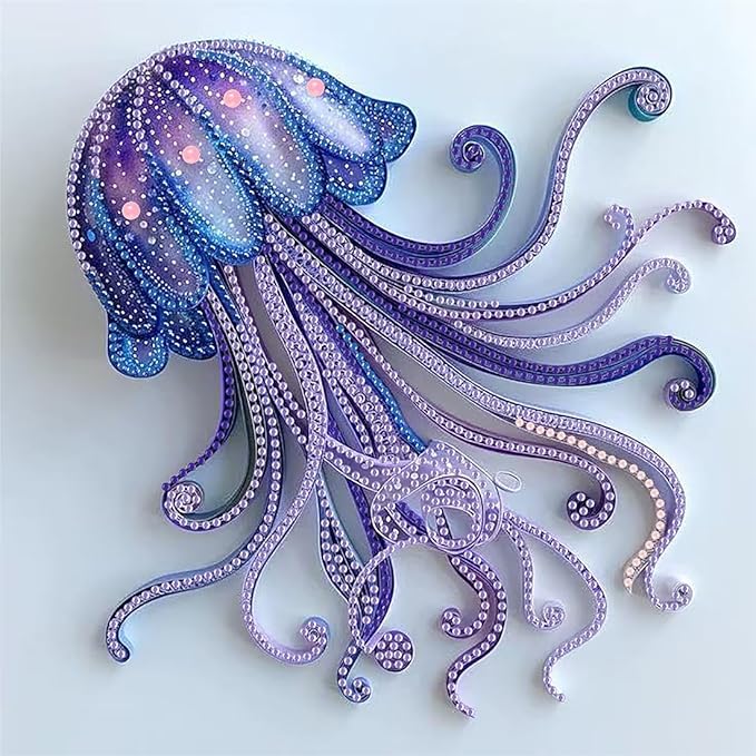 SHICERNHJ 5D Diamond Painting Kits for Adults-Special Shape Diamond Art Kits for Jellyfish,DIY Crystal Rhinestones Painting kit for Home Wall Decoration 12 × 12 inch