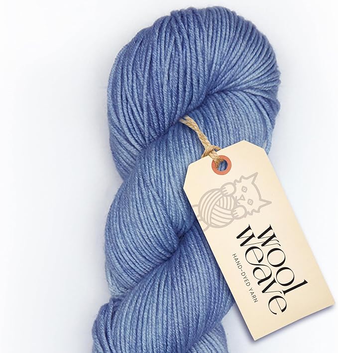 Superwash Merino Wool Yarn for Knitting & Crocheting - Premium Hand Dyed Yarn, 100gr, 240 Yards, Dk Weight - Luxurious, Soft & Durable Light Blue Yarn