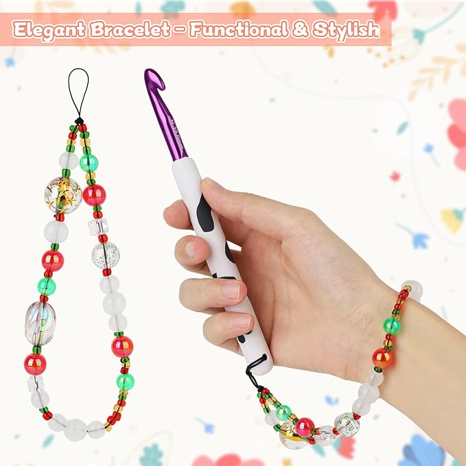 Coopay Crochet Hooks, Crochet Hook with Soft Polymer Clay Handle and Attached Bracelet - Stylish & Practical - 10.0mm (P-16)