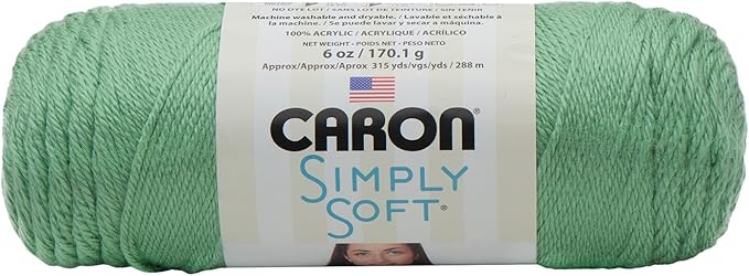 Caron Simply Soft Sage Yarn - 3 Pack of 170g/6oz - Acrylic - 4 Medium (Worsted) - 315 Yards - Knitting/Crochet