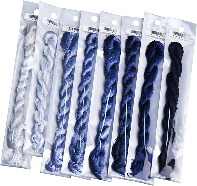 Natural 100% Silk Thread, Handmade Embroidery Thread Silk Floss 8 Colors 110m Each (69)