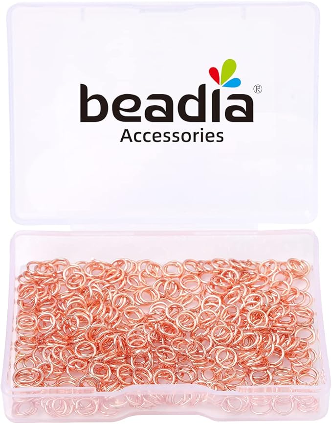 Rose Gold Plated Jump Rings Non Tarnish 5mm 400pcs for Jewelry Making Findings