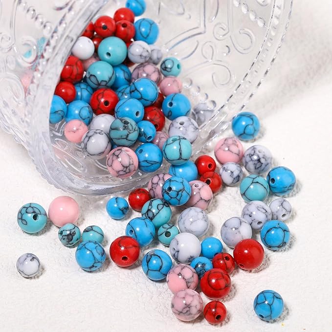 Songxi Stone Beads Bracelet Making Kit 300PCS, 6mm Loose Crystal Gemstone Beads for Bracelet Necklace Earring, DIY Crafts Beads for Jewelry Making for Couples Lovers Adults