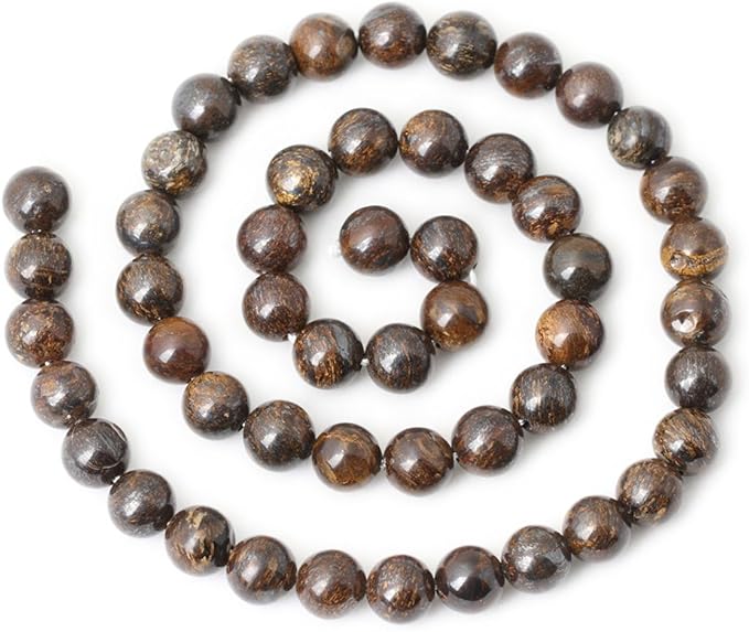 cheavian 45pcs 8mm natural bronzite gemstone round loose beads for jewelry making diy handmade 1 strand 15"
