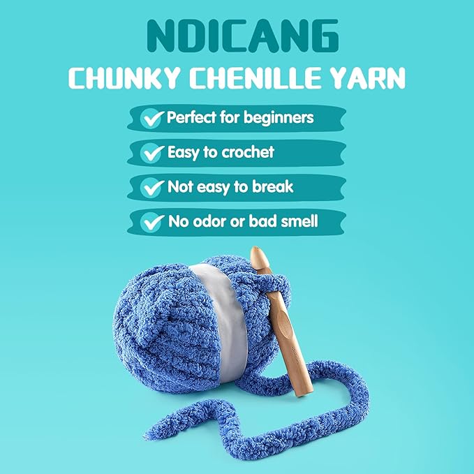 2 Pack Chunky Yarn for Hand Knitting - Chunky Chenille Blanket Yarn for Crocheting and Crochet with Jumbo Fluffy Super Bulky 25 yds 7.7 oz Each Skein (Black White Gray)