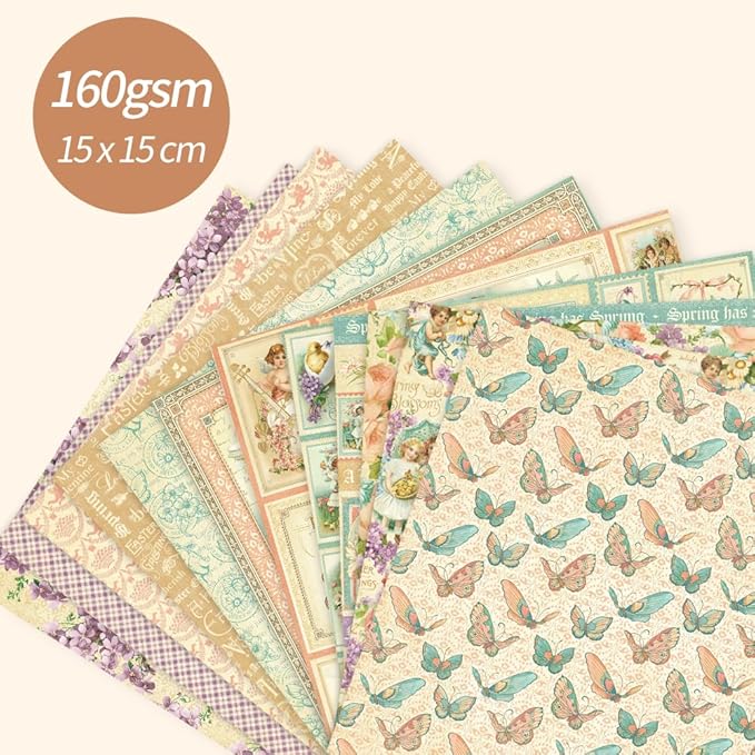 6x6” 160gsm cardstock Single Sided Scrapbooking 24 Papers Pad vintage decoupage scrapbook kit patterned paper junk journal supplies journaling supply scrap paper crafting Angel