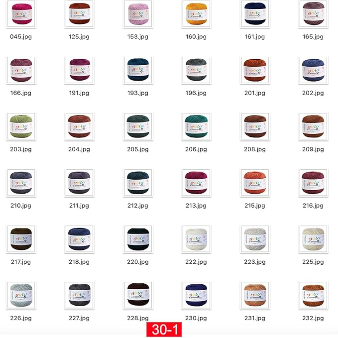 golo Crochet Thread Size 30 Yarn for Tatting Crochet Yarn for Hand Knitting White 5200