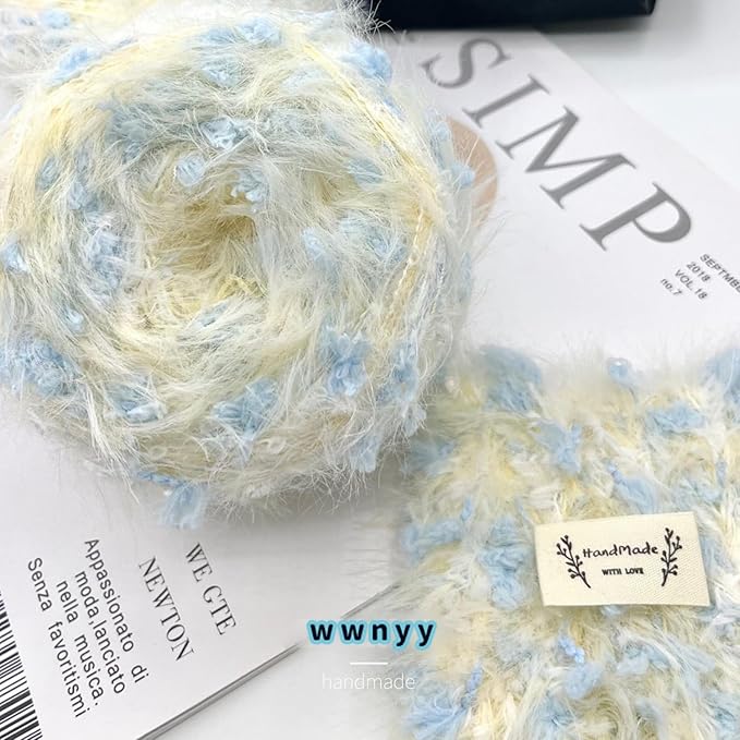 Hand Spun Art Yarn 2 Pack of 50g/Skein Fancy Yarn Multifiber Multicolored with Hand Blended Handmade for Jewelry Making Junk Magazines Knitting Crafts Textile Decorative Tassels Card Making
