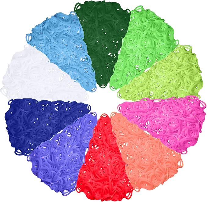 USKMOTO 10 Colors 3000+ Rubber Band Bracelet Making Refill Kit, Multi-Colors Rubberband Loom Bracelets Making Kit for Kids Weaving DIY Crafting Gift, Birthday Gifts for Girls(10 Colors B Series)