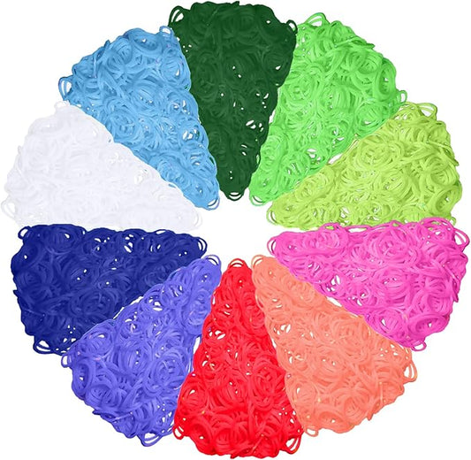 USKMOTO 10 Colors 3000+ Rubber Band Bracelet Making Refill Kit, Multi-Colors Rubberband Loom Bracelets Making Kit for Kids Weaving DIY Crafting Gift, Birthday Gifts for Girls(10 Colors B Series)