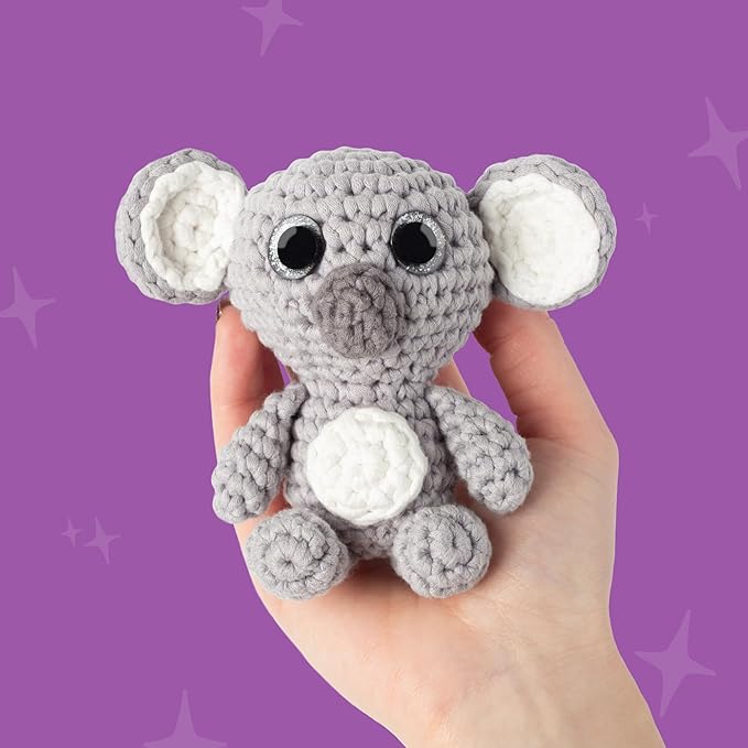 Cookie Box Original Crochet Kit for Beginners – Gift Set to Make Koala Coal Amigurumi Plushie – Easy DIY Crochet & Knitting Starter Kit with Video and PDF Tutorials