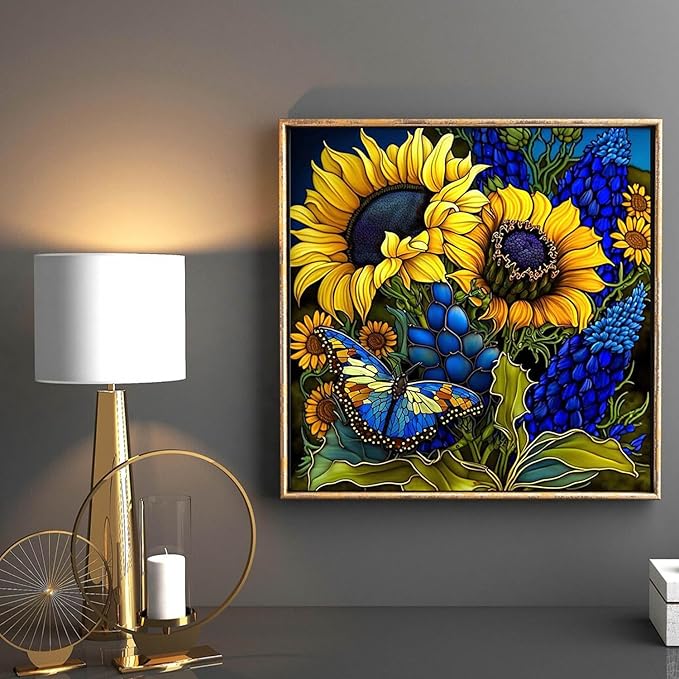 sunflower cross stitch kits for adults - stamped crossstitching kits preprinted 11 count cross-stitch kit for beginner, 11ct prestamped easy pattern needlepoint kits crafts for decor