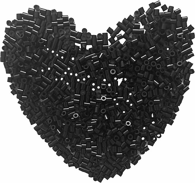 yowamho 3000pcs beads fuse beads - 5mm black melting beads for crafts, hama beads bulk refill kit.
