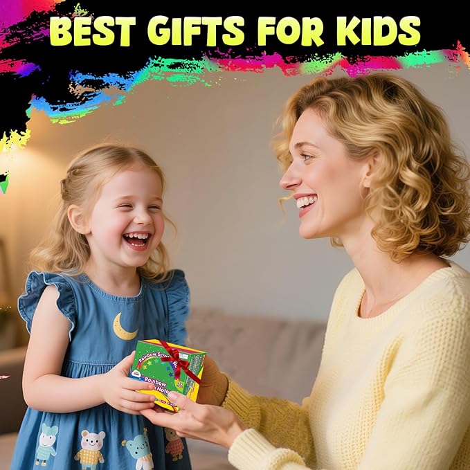 ZMLM 165 Pcs Rainbow Scratch Paper Art Notes - Easter Crafts for Kids Ages 4-8, Easter Basket Stuffers for Girls & Boys, Classroom Prizes, Student Gifts School Activity