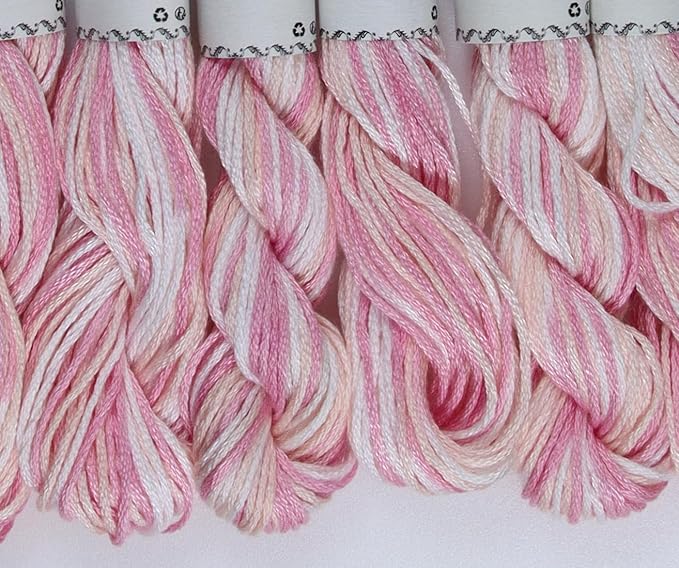 KCS Big skeins of 25 Meters Size 25 Color Variegated Cross Stitch Stranded Threads,6 skeins,4170
