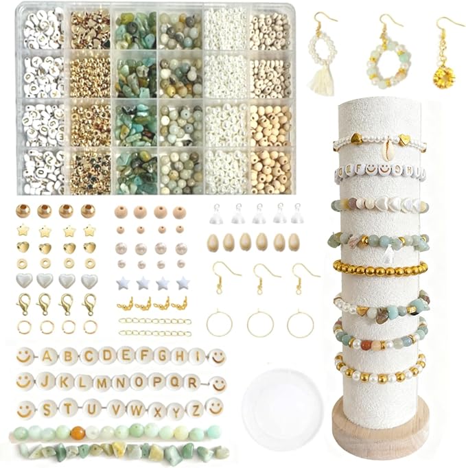 CJYSGXTY Jewelry Making Kit for Adults Women,Natural Stone Beads for Irregular Natural Stone with for DIY Craft Bracelet Necklace Earrings