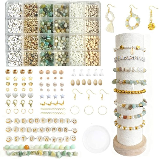 CJYSGXTY Jewelry Making Kit for Adults Women,Natural Stone Beads for Irregular Natural Stone with for DIY Craft Bracelet Necklace Earrings